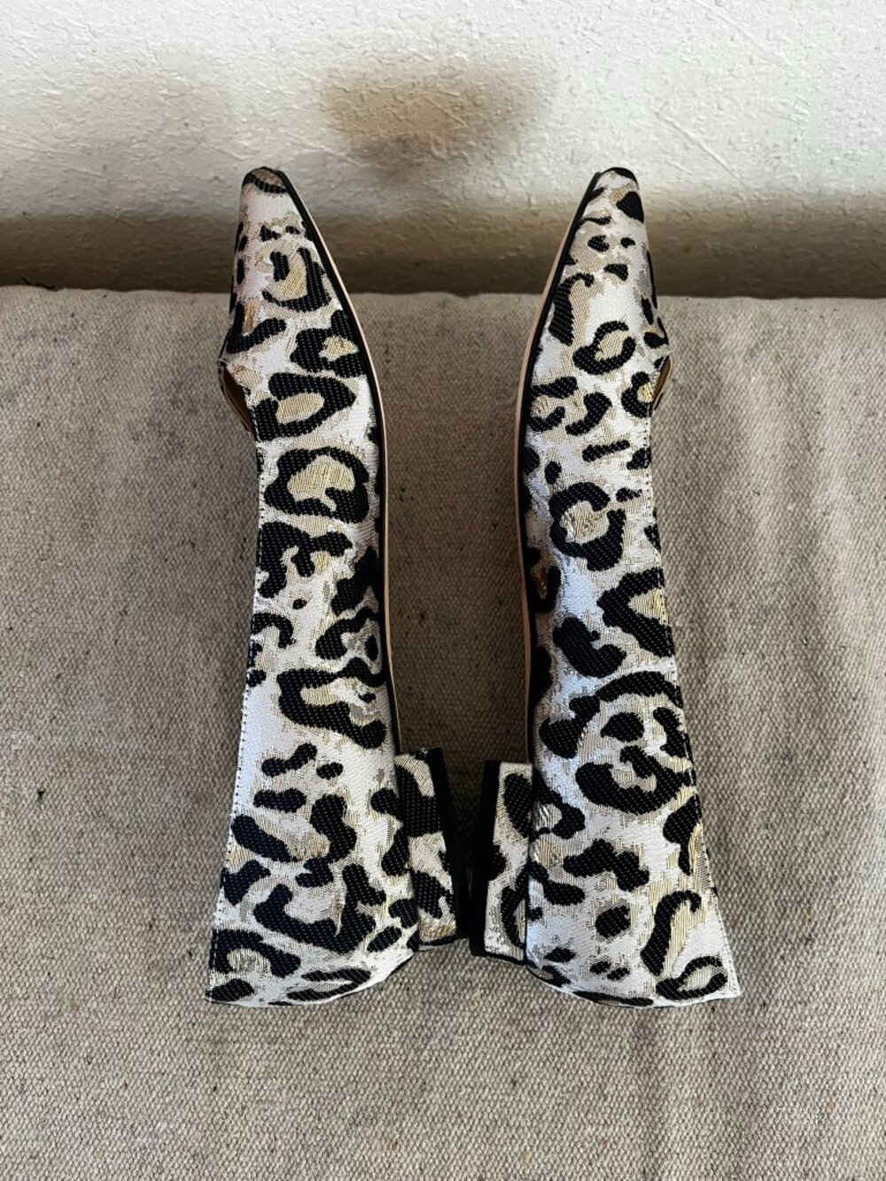Talbots Woman's Edison Jacquard Metallic Leopard Flats Sz 8 - Picture 6 of 12